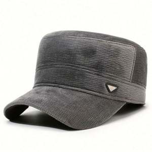 Casquette de baseball unisexe en velours côtelé pour l'automne et l'hiver avec protection des oreilles, chapeau de sport chaud à dessus plat pour homme - Product Image 5