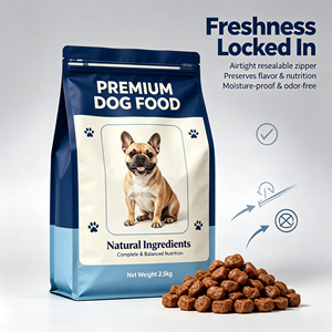 Sac d'emballage pour aliments pour animaux de compagnie imprimé sur mesure, pochette en plastique refermable avec fermeture éclair pour le stockage des friandises pour chiens et chats - Product Image 6