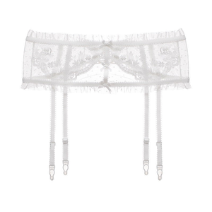 Ensemble de <span class=keywords><strong>porte</strong></span>-jarretelles de style français avec soutien-gorge en dentelle transparente ultra-mince <span class=keywords><strong>à</strong></span> clipser - Product Image 2