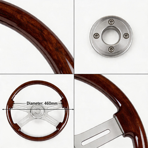 Original 18 Inch Spoke Solid Mahogany Wooden Racing Steering Wheel for Kenworth Peterbilt <b>Trucks</b> Free Shipping - Product Image 1