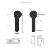 Serrure de porte intelligente Vertexis Tuya WiFi Cloud, empreinte digitale, sans clé, application TTlock, contrôle à distance, alliage d'aluminium pour porte en bois, maison intelligente