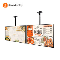 Pantalla LCD de Venta Caliente, Montada en Pared, Diseño Ultra Delgado con Marco Estrecho, Señalización Digital LCD para Equipamiento de Restaurantes de Comida Rápida