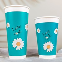 Gobelet en papier jetable à double paroi avec revêtement PE écologique pour thé au lait, café, boissons froides
