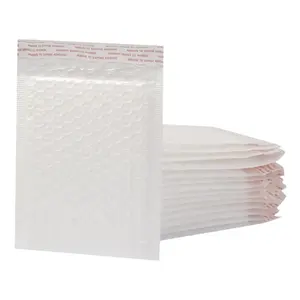 Özel biyobozunur mat beyaz kargo poşeti kabarcık mailing yastıklı zarf ambalaj