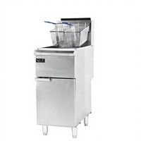 Friteuse à gaz commerciale pour poulet 35L, friteuse industrielle sur pied pour frites, corps en acier inoxydable Shuangchi