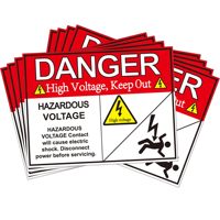 Autocollant en vinyle symbole électrique Triangle jaune Danger d'électrocution Avertissement de risque Autocollant en vinyle auto-adhésif à décoller et à coller