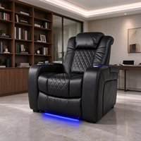 Fauteuil inclinable électrique ergonomique moderne avec fonction massage et porte-gobelets pour salon