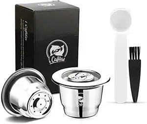 2022 New Product A Refillable Compatible Coffee Filter Capsule Pods Reusable Stainless Steel Coffee Capsule with lid