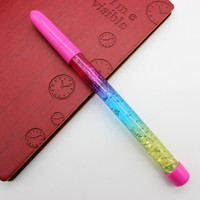 Stylo à bille, stylo flash, baguette magique féerique de l'école, stylo liquide coloré, créatif, style de sable mouvant, 1 pièce