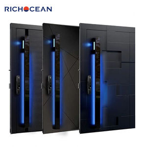 Porte d'entrée pivotante blindée gravée en 3D RICHOCEAN, style américain, anti-effraction, avec serrure intelligente - Product Image 1