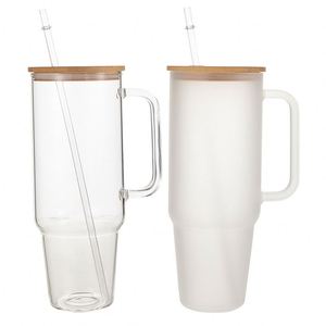 Vaso de Vidrio para Auto de 32 oz con Asa y Marcas de Medición para un Control Preciso de la Hidratación - Product Image 1