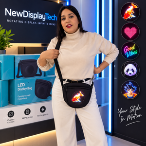 Sac bandoulière avec écran holographique WiFi de 12 cm – Transformez votre sac en écran 3D mobile HoloPack HoloBag Sac à écran holographique - Product Image 6