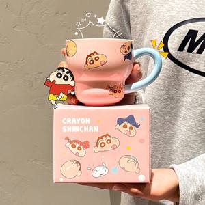 แก้วเซรามิคลายการ์ตูนเครยอนชินจังพร้อมหูจับ สำหรับเด็ก ของขวัญแก้วเดี่ยว ฤดูใบไม้ผลิ 2025 - Product Image 2