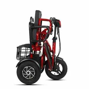 Eski engelli elektrikli handikap üç tekerlekli scooter katlanabilir yaşlı ağır engelli 3 tekerlekli hareketlilik scooter