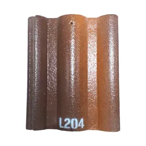 corrugate roof tile made with cement concrete yellow brown mix color