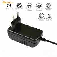 Adaptateur d'alimentation à découpage CA/CC mural 12V 2A 24W CE RoHS Niveau VI pour bande LED, caméra de vidéosurveillance, routeur, appareils électroménagers