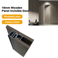 Porte invisible à cadre fin 2025, en alliage d'aluminium dissimulé, porte de chambre en bois cachée