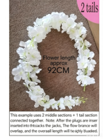 Guirlandes florales artificielles en soie Wisteria Beanflower pour décoration de plafond, murale, mariage, accessoires photo et décoration intérieure