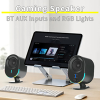 Barre de son filaire pour jeux 2.0 avec caisson de basses, haut-parleur pour ordinateur avec éclairage RVB, puissance de sortie de 20 W pour PC Windows, ordinateur de bureau, mobile