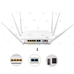 4GE + 2Voip + Wifi (Dual Band) + 6 Antenne & 2.4G 2*2 & 5G 4*4 & 2.4G En 5G Zte F680