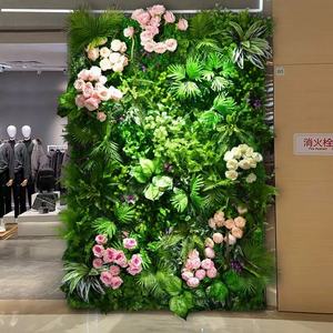 ผนังตกแต่งต้นไม้ประดิษฐ์สีเขียวสำหรับร้านค้าดังในอินเทอร์เน็ต ฉากหลังดอกไม้ - Product Image 5