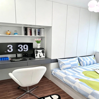 Lit Tatami Moderne Personnalisé pour Toute la Maison, Meuble de Rangement de Chambre en Panneaux de Bois Écologiques
