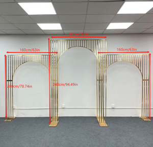 KL-FS006 <b>Wedding</b> Gold Metal Arch Flower <b>Stand</b> <b>Backdrop</b> Iron Frame Flower <b>Stand</b> Screen Background for Events Decoration - Product Image 2