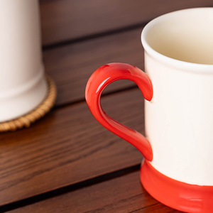 แก้วเซรามิคพิมพ์ลายตัวอักษร สีขาว แดง น้ำเงิน แก้วเดี่ยวสำหรับกาแฟ นม อาหารเช้า - Product Image 5