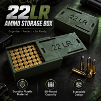 Boîte de rangement pour munitions .22LR, porte-munitions en plastique durable pour 60 cartouches, boîte à munitions empilable avec couvercle coulissant