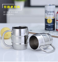 Tasse à café personnalisée pour enfants en acier inoxydable 304, tasse de bière de lait de voyage, tasse d'eau isolée à double couche avec poignée