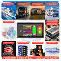 Testeur de capacité de batterie au lithium analogique numérique intelligent WiFi Tuya CW20 DC0-420V avec affichage DC de tension, courant et puissance CE E754