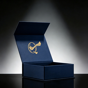 Boîte cadeau en papier rigide magnétique avec logo personnalisé pour grains de café, avec doublure en éponge gaufrée, carton kraft - Product Image 1
