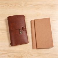 Carnet en cuir avec couverture en cuir, reliure à la colle froide, pages personnalisables, bloc-notes marron