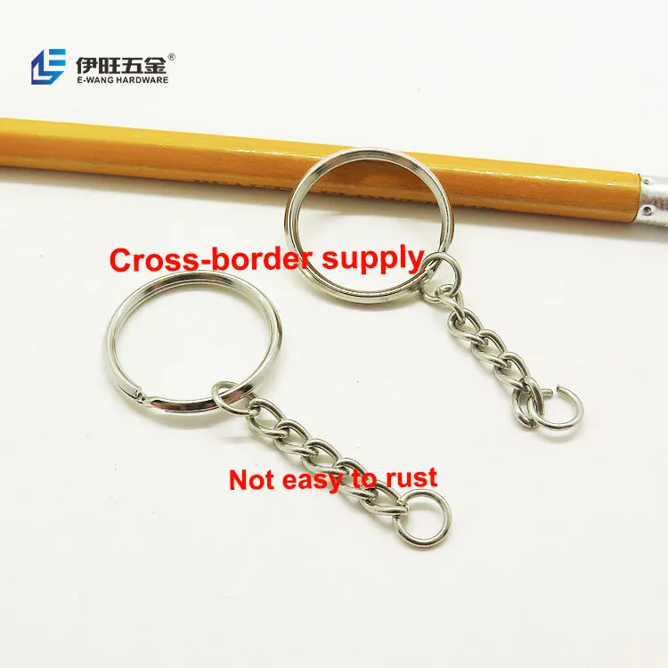 1.5 × 25MM Silver Split Keychain Solid Key Ring For Carrying Keys