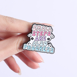 <strong>Small</strong> <strong>Step</strong> Are Also Progress Enamel Pins Self Encourage Motivational Quote Make Yourself Proud Brooch Lapel Badge Gift Wholesale - Product Image 4