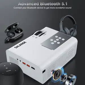 Toptan Mini projektör Salange P92 9000 lümen destek 1080P projektör HD ev sineması film projektörler