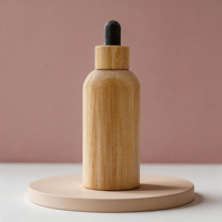 Flacon compte-gouttes cosmétique pour sérum cutané avec bouchon en bambou pour salle de bain, chambre à coucher, commode, présentoir domestique