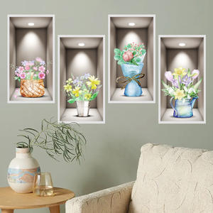 สติกเกอร์ศิลปะติดผนังจำลอง<span class=keywords><strong>3D</strong></span> สามมิติต้นไม้สีเขียวดอกไม้ตกแต่งบ้าน Pegatinas de pared <span class=keywords><strong>Anime</strong></span> วอลเปเปอร์ - Product Image 5