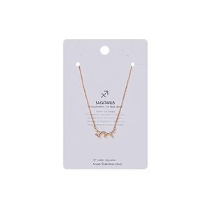 Collana con ciondolo Sagittario in acciaio inossidabile con zirconi cubici, gioielli da donna, collane con perline alla moda - Product Image 1