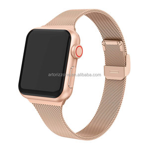 Boucle milanaise 2021 nouveau Design bracelet de montre pour <span class=keywords><strong>T500</strong></span> <span class=keywords><strong>T500</strong></span> + <span class=keywords><strong>PLUS</strong></span> W26 X7 T900 montre 44mm 40mm Bracelet Bracelet Bracelet magnétique en métal - Product Image 1