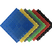 Dalles de sol modulaires en PP pour garage, tapis de drainage emboîtables pour lave-auto et parking