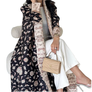 PROMISTAR Women's Anti-Static Four-Way Stretch Plus Size Abaya <b>Cardigan</b> Ethnic Dubai Fashion Wedding Polyester - Product Image 1