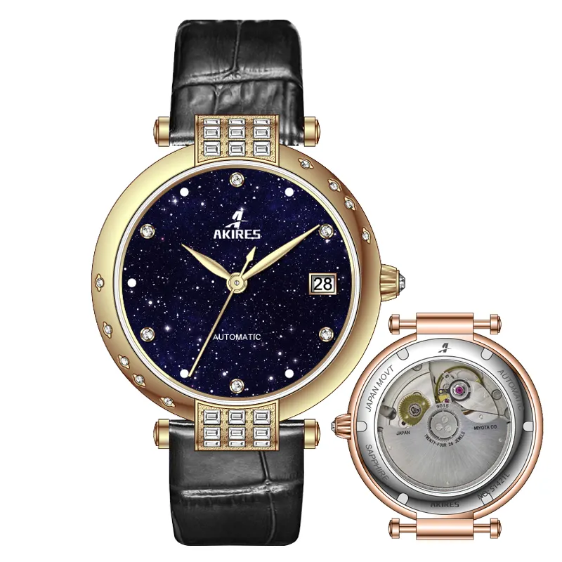 Sky star dial bling bling case women automatic watch MIYOTA 9015 automatic movement mechanical watch