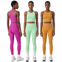 Ensemble de fitness sans couture taille haute 2 pièces pour femme – Tenue de sport et yoga