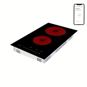 Table de cuisson électrique intelligente WiFi 2 brûleurs OEM ODM, en verre céramique noir, encastrable, pour la cuisine domestique - Product Image 1