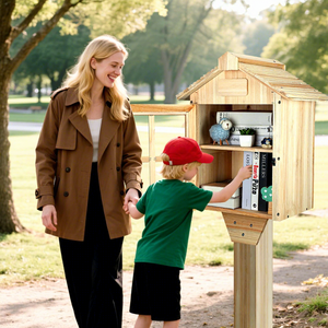 Boîte <span class=keywords><strong>aux</strong></span> <span class=keywords><strong>lettres</strong></span> <span class=keywords><strong>en</strong></span> <span class=keywords><strong>bois</strong></span> DIY, rangement de livres de parc, décoration de cour, bibliothèque, boîte <span class=keywords><strong>aux</strong></span> <span class=keywords><strong>lettres</strong></span> verticale <span class=keywords><strong>en</strong></span> <span class=keywords><strong>bois</strong></span> <span class=keywords><strong>massif</strong></span>, sans capacité - Product Image 2