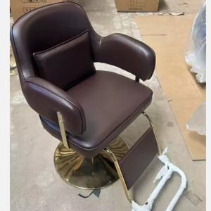 Chaise de salon de coiffure à base dorée, en cuir, best-seller, vente chaude, mobilier de salon de beauté - Product Image 1