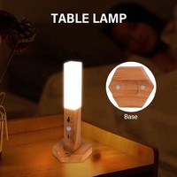 Lampe de nuit multifonctionnelle rechargeable, lampe torche d'urgence, lampe murale, lampe de bureau à intensité variable magnétique, lampe à détection nocturne