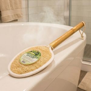 KB Ecolife Loofah Body & <b>Back</b> <b>Scrubber</b> with Wooden Handle Creates Fine Foam Exfoliates & Cleanses the Body 40cm Size - Product Image 3