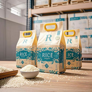 カスタム印刷 プラスチック ナイロン製 フラットボトム包装 ドイパック 米袋 ヒートシール包装パウチ ライスバッグ - Product Image 6